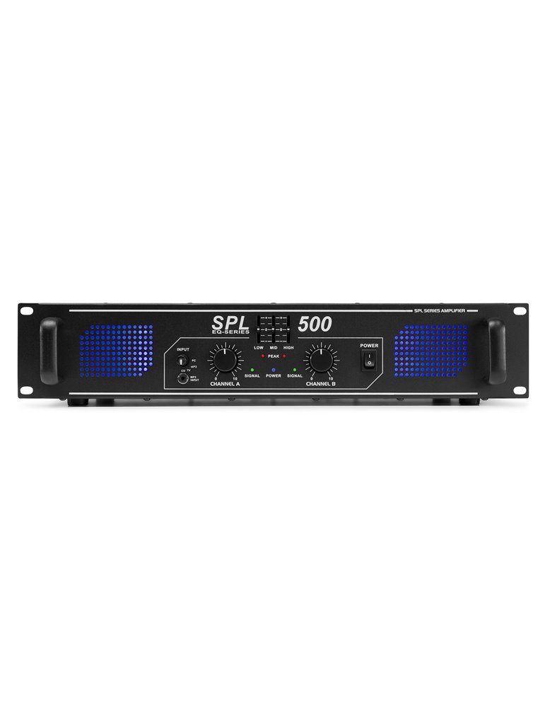 SkyTec, amplificador 2x 250W con ecualizador - SPL500EQ
