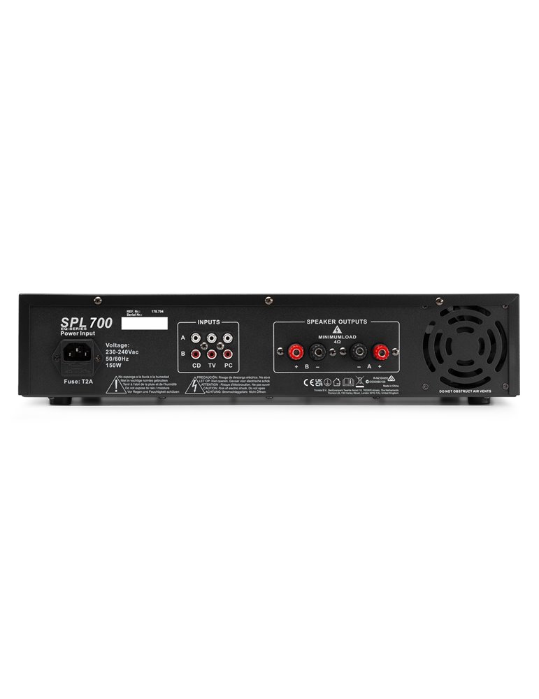 SkyTec, amplificador 2x 350W con ecualizador - SPL700EQ