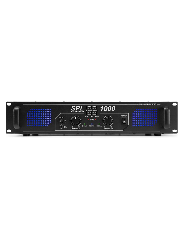 SkyTec, amplificador 2x 500W con ecualizador - SPL1000EQ