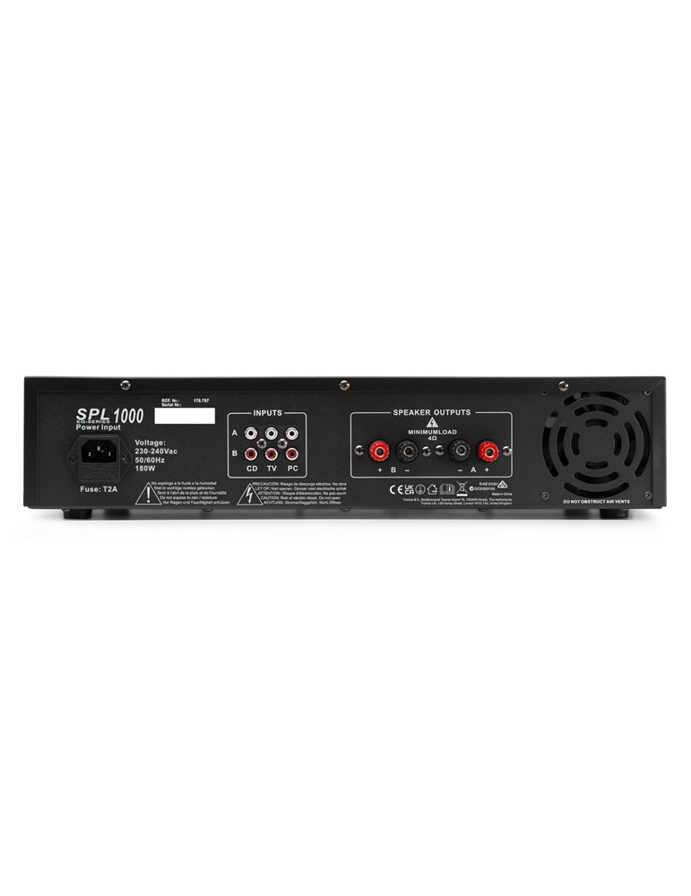 SkyTec, amplificador 2x 500W con ecualizador - SPL1000EQ