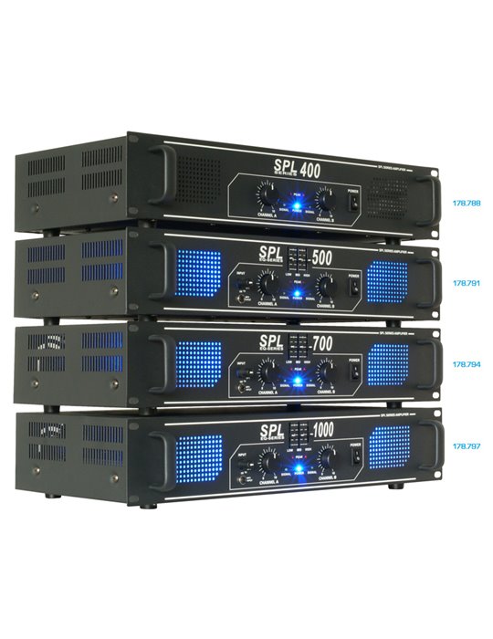 SkyTec, amplificador 2x 500W con ecualizador - SPL1000EQ