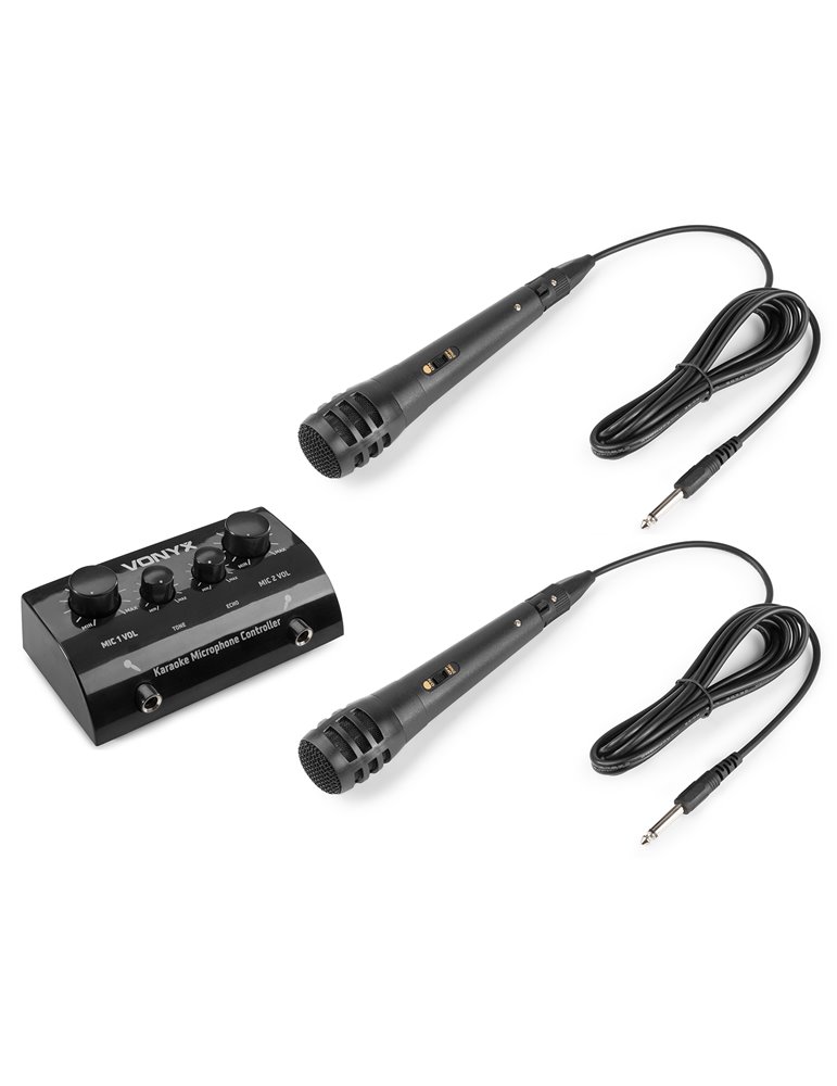 AV430B Controlador micrófonos Karaoke Negro