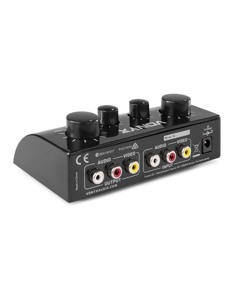 AV430B Controlador micrófonos Karaoke Negro