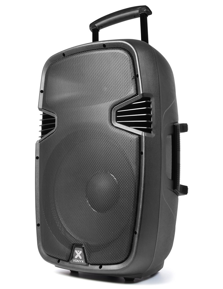 SPJ-PA915 Bafle movil activo ABS 15" 2 micros UHF/USB/MP3