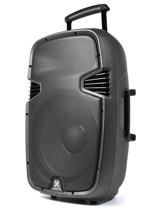SPJ-PA915 Bafle movil activo ABS 15" 2 micros UHF/USB/MP3