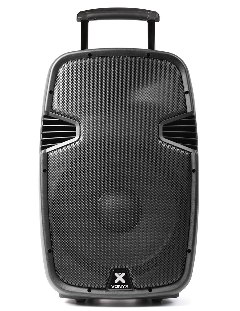 SPJ-PA915 Bafle movil activo ABS 15" 2 micros UHF/USB/MP3