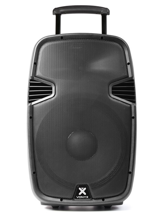 SPJ-PA915 Bafle movil activo ABS 15" 2 micros UHF/USB/MP3