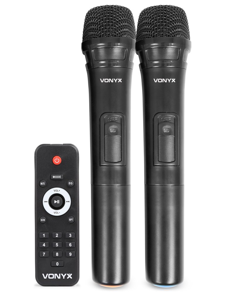 SPJ-PA915 Bafle movil activo ABS 15" 2 micros UHF/USB/MP3