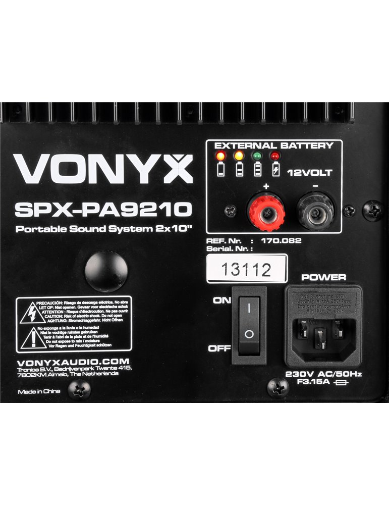 SPX-PA9210 Sistema Portatil de Sonido ABS 2x10"