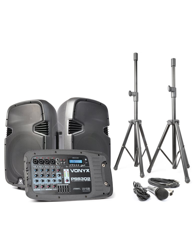 PSS302 Set Portatil 10" SD/USB/MP3/BT con Tripode
