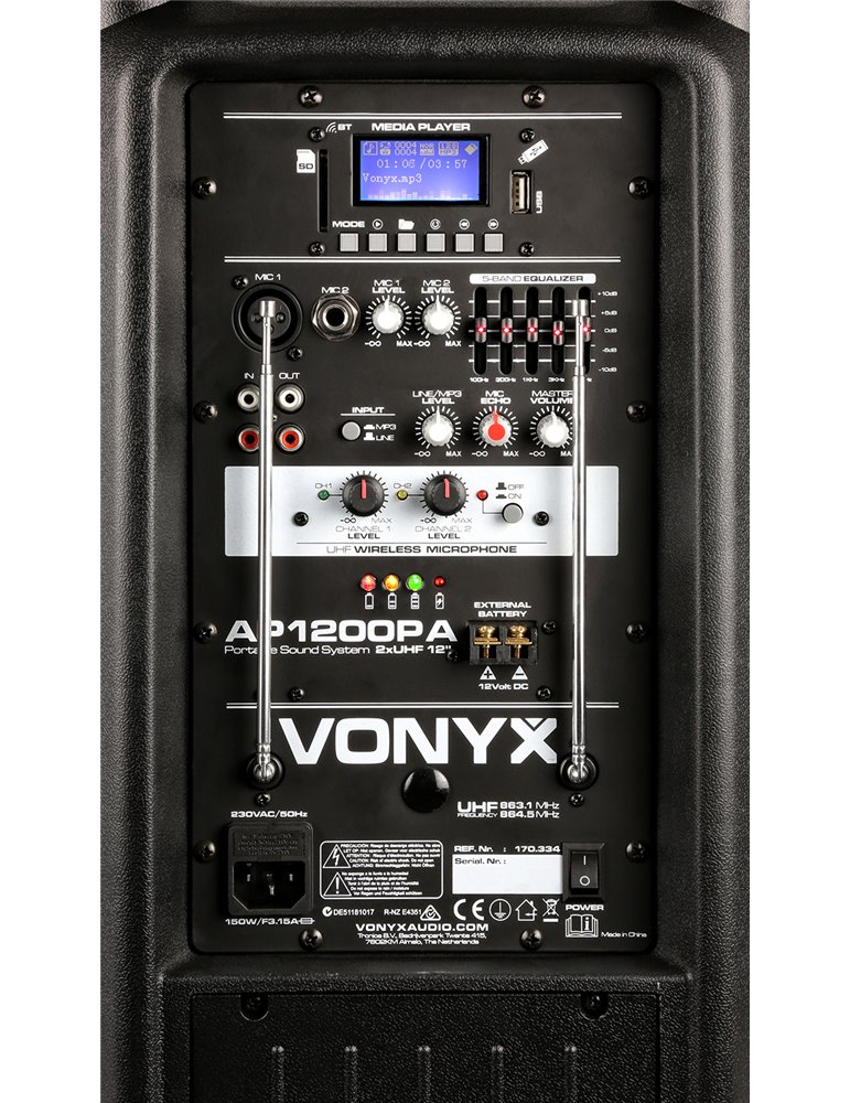 AP1200PA Bafle Portatil 12" 