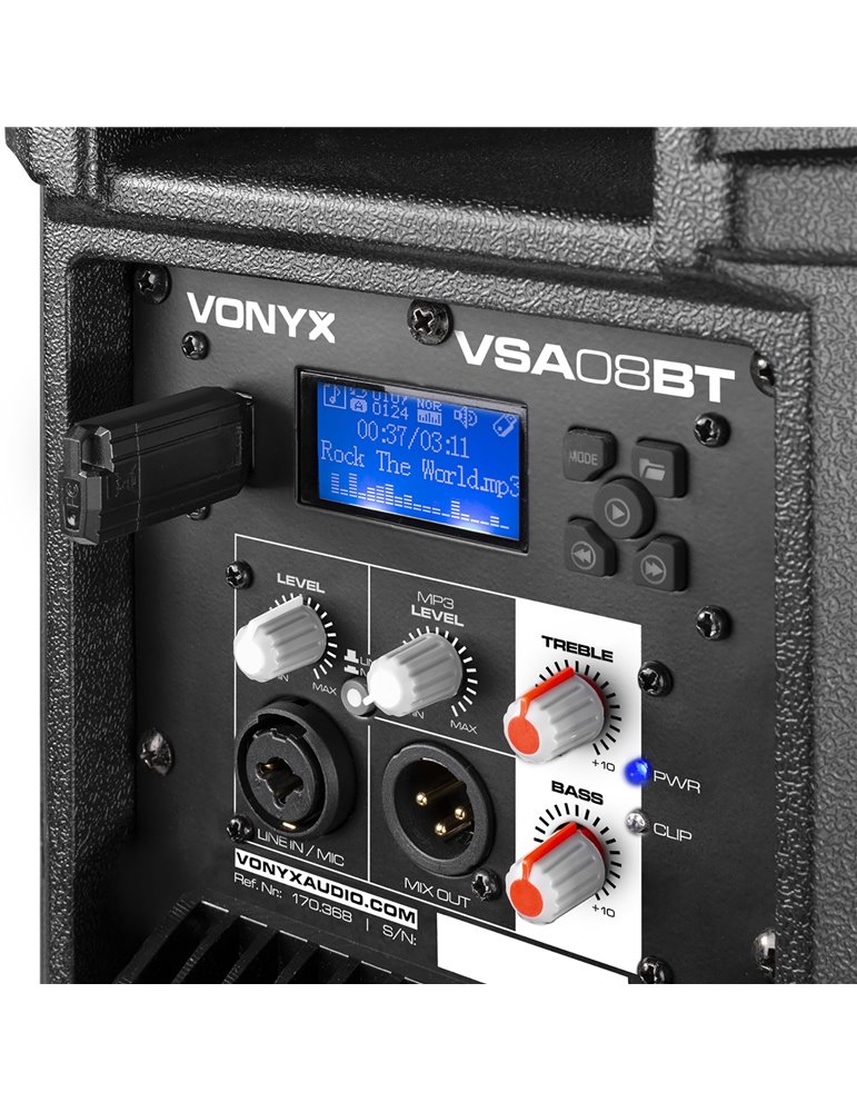 VSA08BT Altavoces activos Bi-Amplificados 8" 250W BT/MP3
