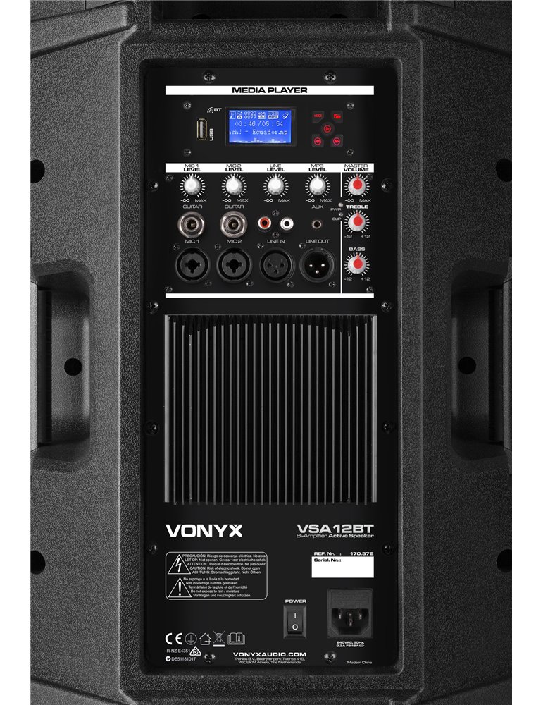 VSA12BT Altavoces activos Bi-Amplificados 12" 800W BT/MP3