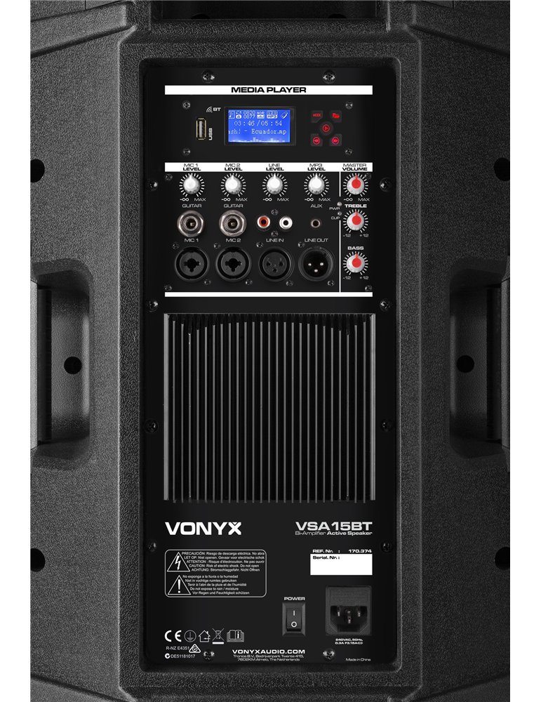 VSA15BT Altavoces activos Bi-Amplificados 15" 1000W BT/MP3
