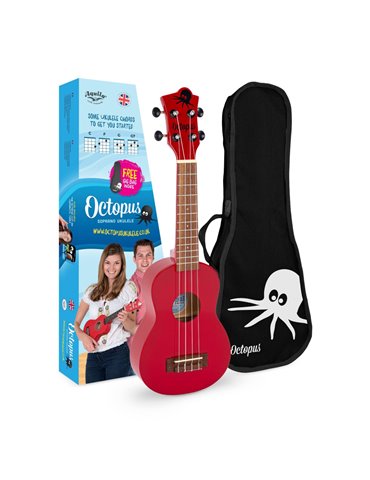 Ukelele Soprano Octopus UK-205RDS Rojo 2