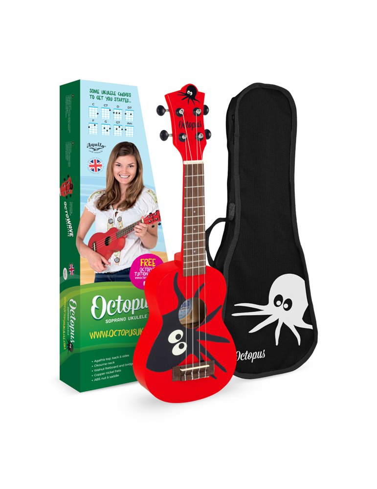 Ukelele Soprano Octopus UK-205KAR Kane Rojo