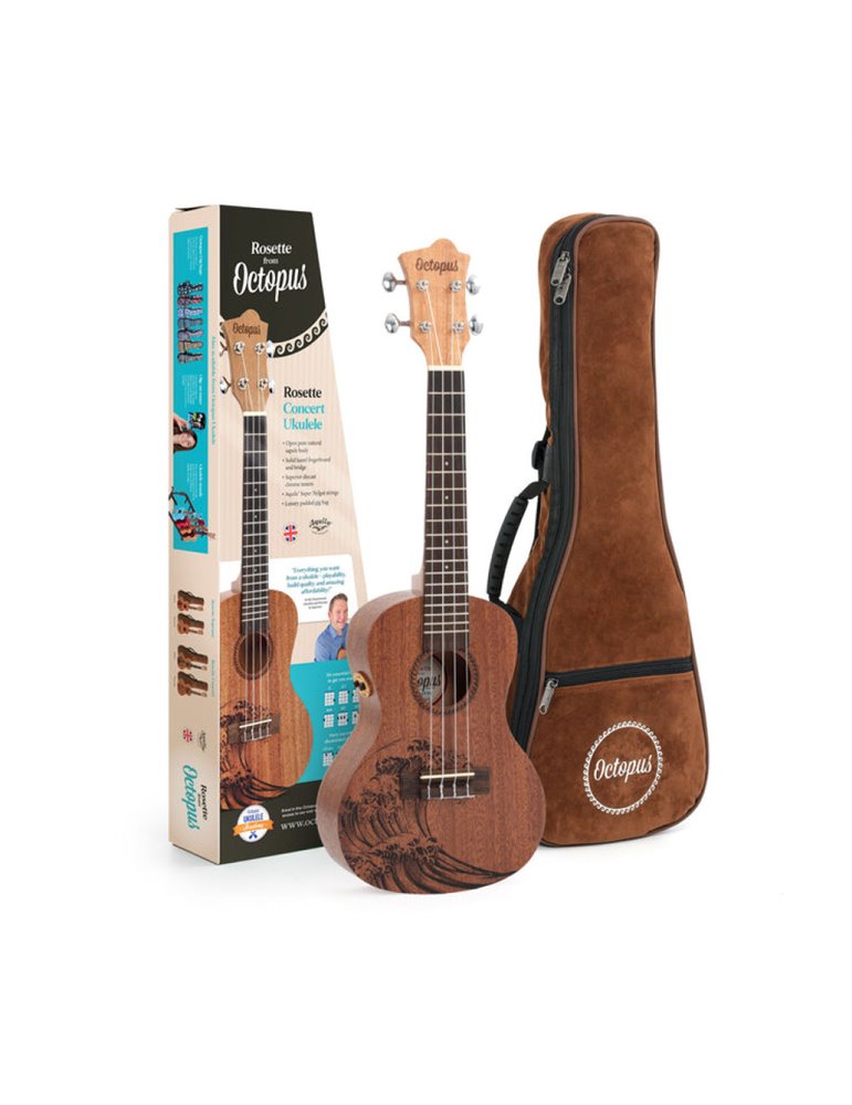 Ukelele Concierto Octopus Rosette Electro. UK-230CWE Wave