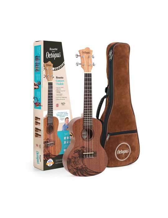 Ukelele Concierto Octopus Rosette Electro. UK-230CWE Wave