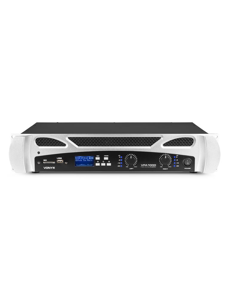 VPA1000 PA Amplifier 2x 500W Reproductor multimedia con BT