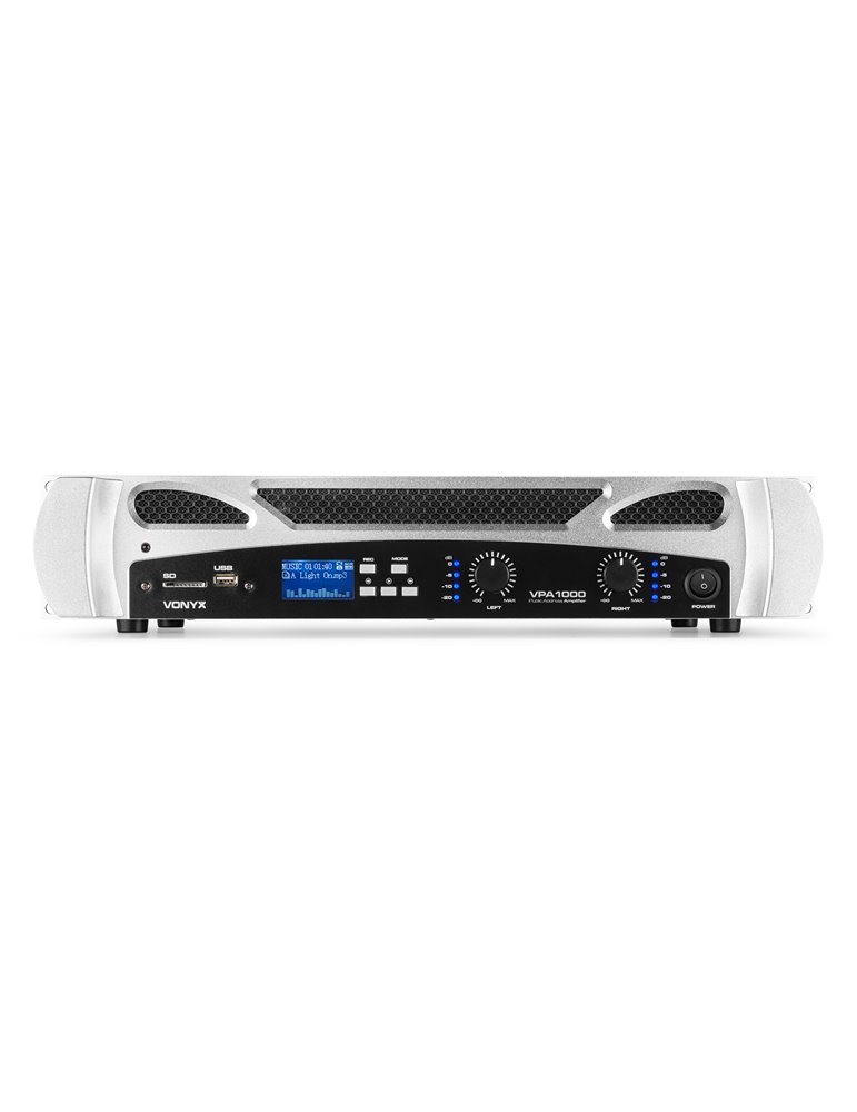 VPA1000 PA Amplifier 2x 500W Reproductor multimedia con BT