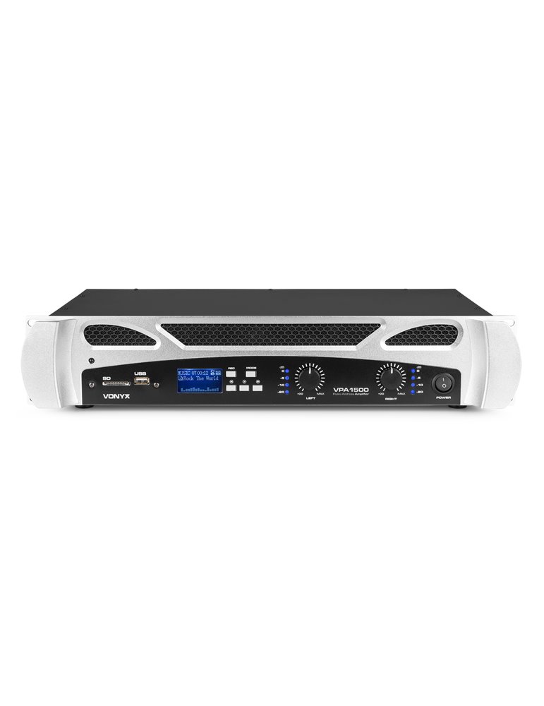 VPA1500 PA Amplifier 2x 750W Reproductor multimedia con BT