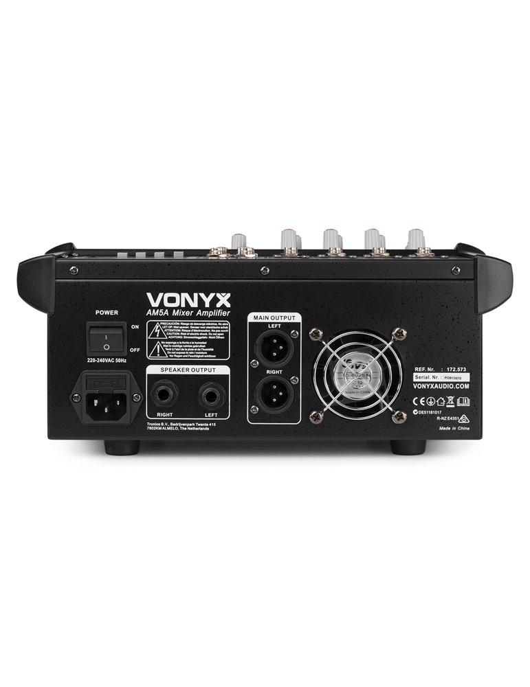 AM5A Mezclador de 5 canales con amplificador DSP/BT/SD/USB/MP3