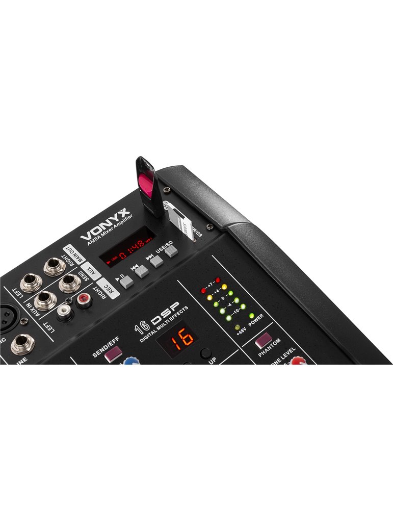 AM5A Mezclador de 5 canales con amplificador DSP/BT/SD/USB/MP3