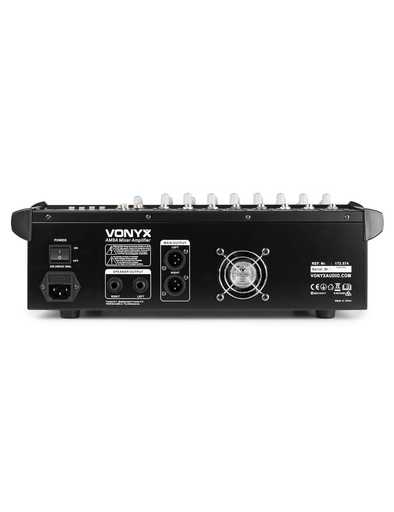 AM8A Mezclador de 8 canales con amplificador DSP/BT/SD/USB/MP3