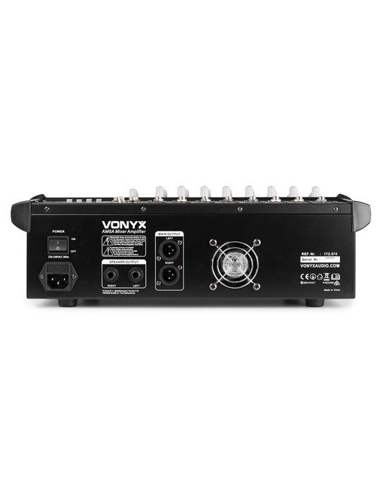 AM8A Mezclador de 8 canales con amplificador DSP/BT/SD/USB/MP3