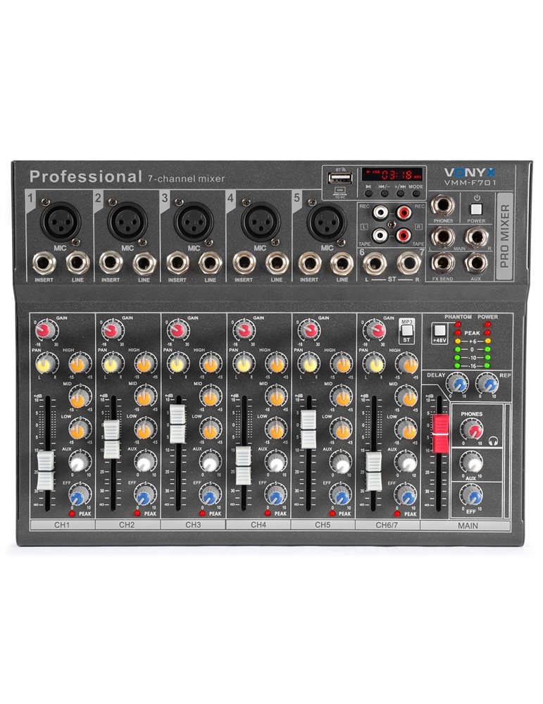 VMM-F701 Mezclador directo 7 canales