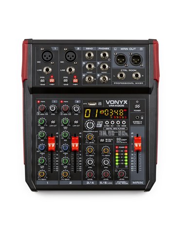 VM-KG06 Mezclador para música 6 canales BT/DSP/USB grabación