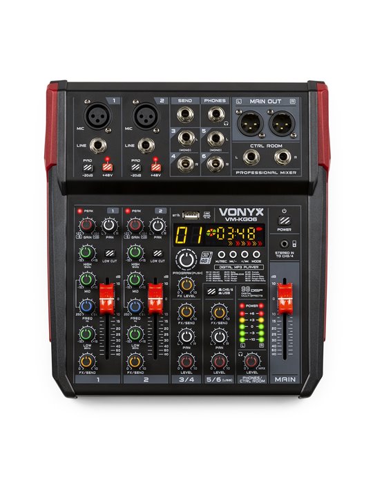 VM-KG06 Mezclador para música 6 canales BT/DSP/USB grabación