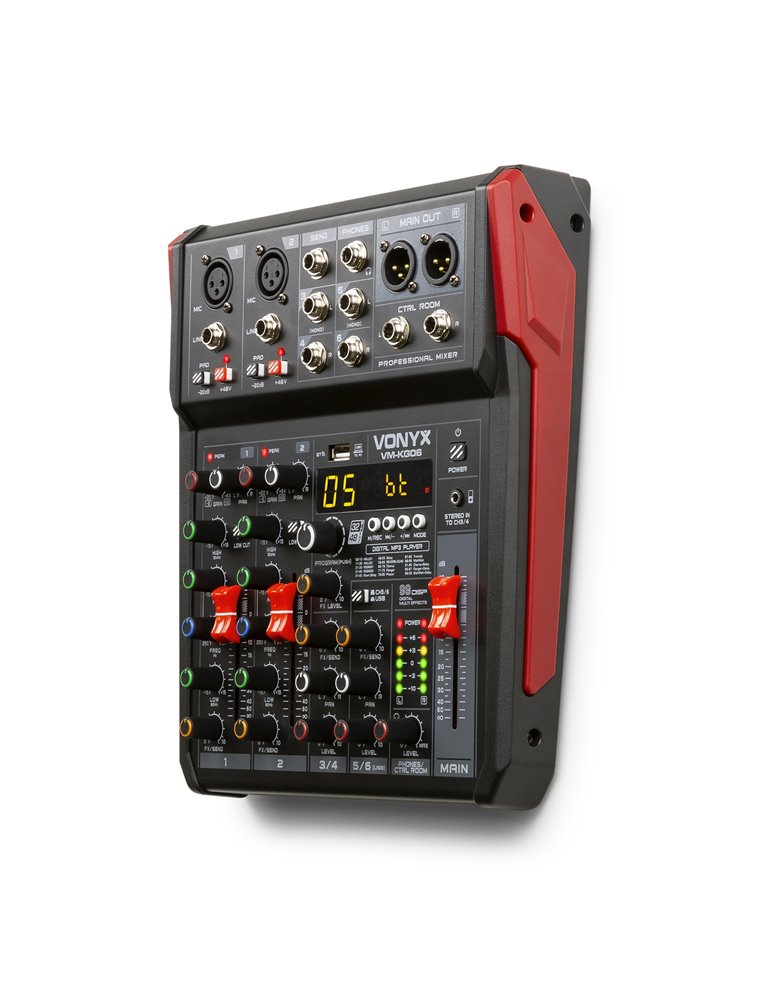 VM-KG06 Mezclador para música 6 canales BT/DSP/USB grabación
