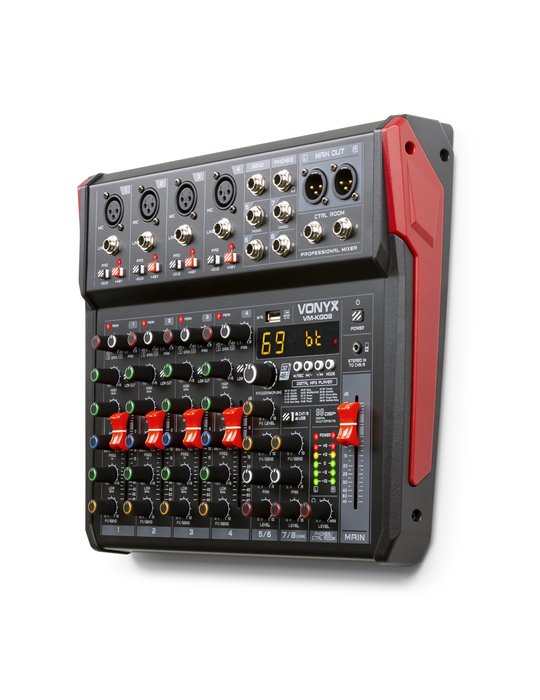 VM-KG08 Mezclador para música 8 canales BT/DSP/USB grabación