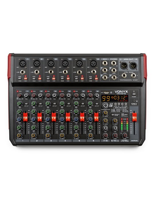 VM-KG10 Mezclador para música 10 canales BT/DSP/USB grabación