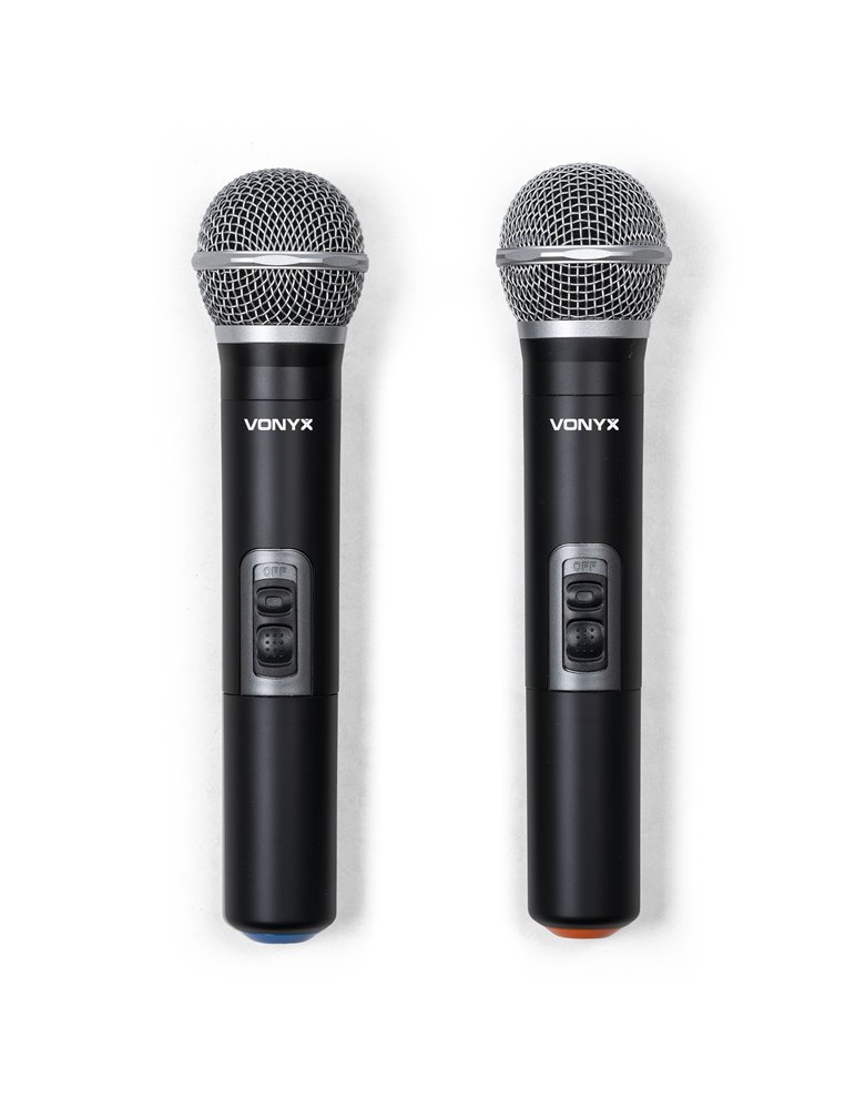 VMA106 Mezclador amplificado de 6Ch en maleta ABS con 2 micros inalámbricos UHF