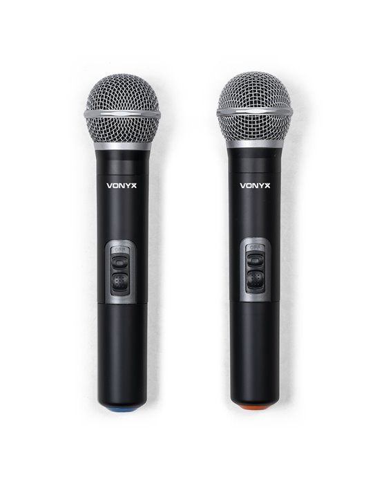 VMA106 Mezclador amplificado de 6Ch en maleta ABS con 2 micros inalámbricos UHF
