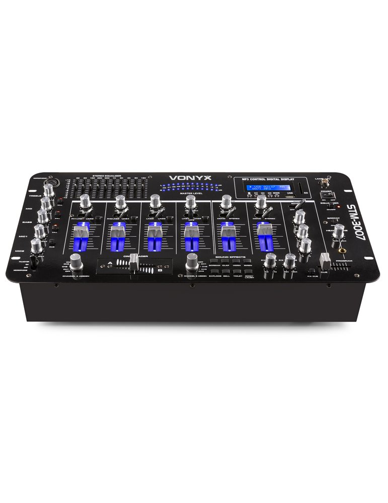 STM-3007 Mezclador 6 Canales SD/USB/MP3/LED/BT 19"