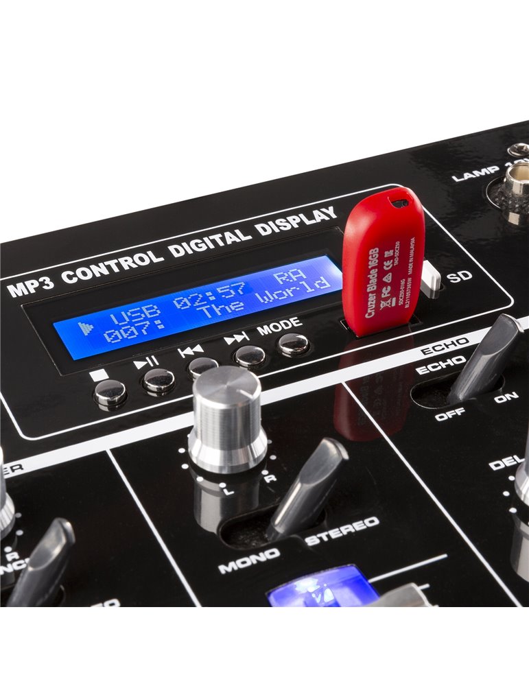 STM-3007 Mezclador 6 Canales SD/USB/MP3/LED/BT 19"