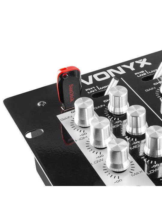 STM-2300 Mezclador de 2 canales USB/MP3