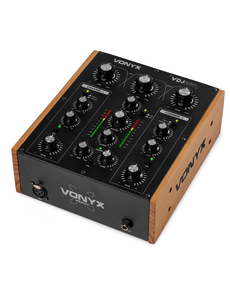 VDJ250 Mezclador rotativo de DJ de 2 canales