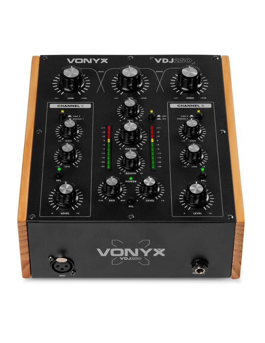 VDJ250 Mezclador rotativo de DJ de 2 canales