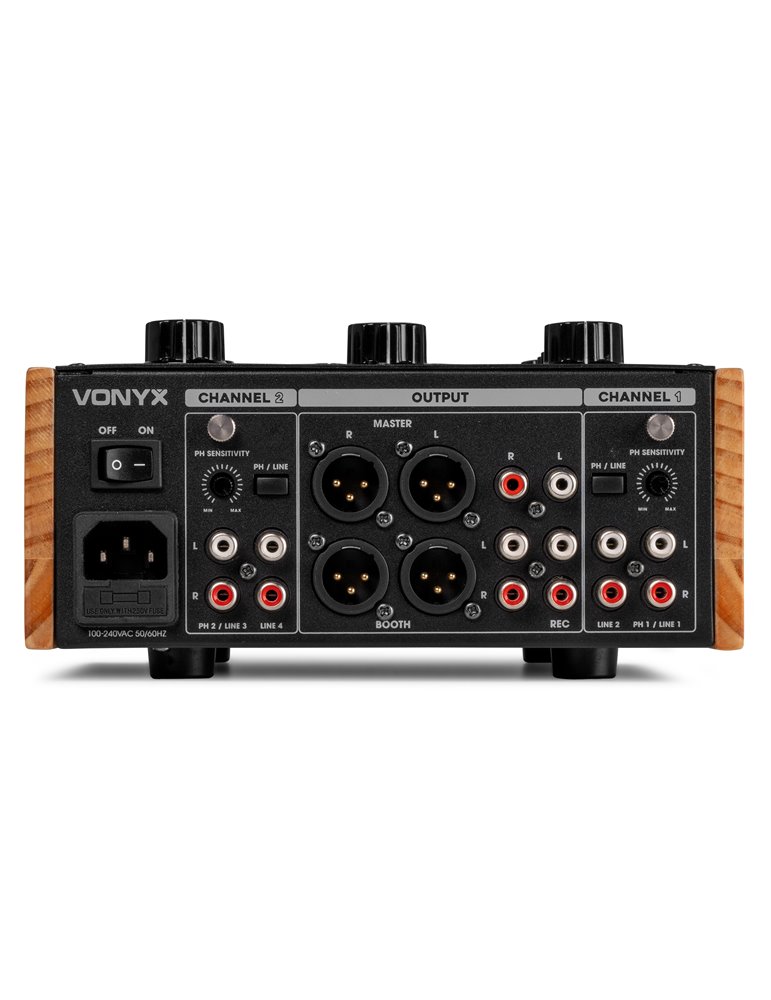 VDJ250 Mezclador rotativo de DJ de 2 canales