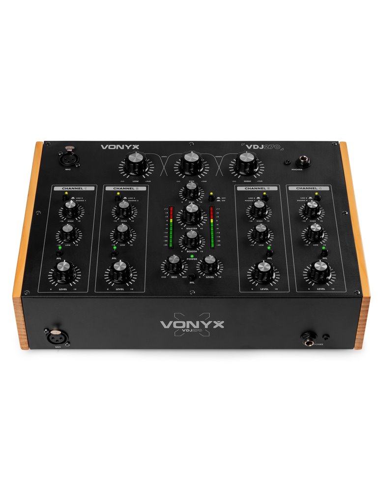 VDJ270 Mezclador rotativo DJ de 4 canales