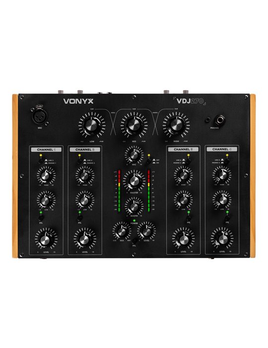 VDJ270 Mezclador rotativo DJ de 4 canales