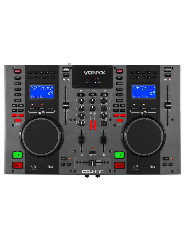 CDJ450 Doble reproductor mezclador sobremesa CD/MP3/USB con BT 