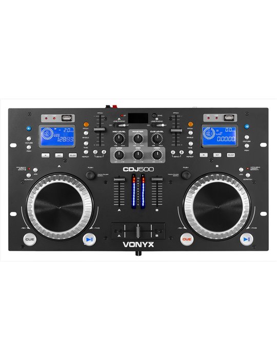 CDJ500 Doble reproductor con amplificador CD/MP3/USB/BT