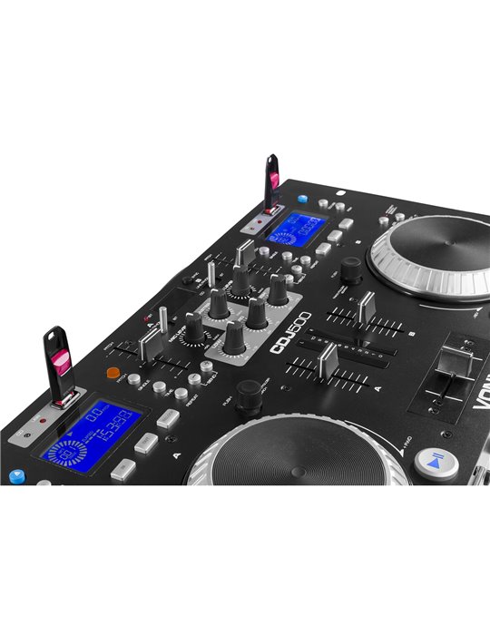 CDJ500 Doble reproductor con amplificador CD/MP3/USB/BT