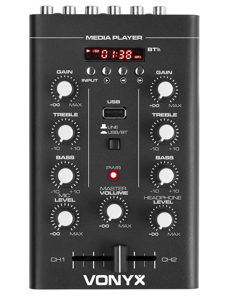 STM500BT Mezclador 2 canales, BT, MP3, Display