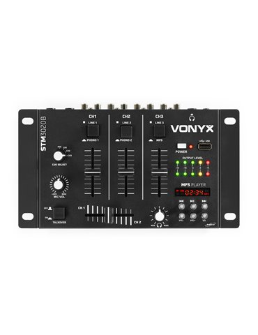 STM-3020B Mezclador de 6 canales con USB/MP3 - Negro 2